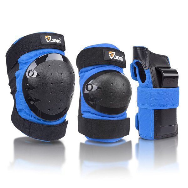 JBM Adult & Kids Knee Pads Elbow Pads and Wrist Guards Set for Inline Skating, Roller Skating, Skateboarding and Multi-Sports