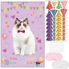 T-Antrix Pin The Hat on The Cat Party Games -Cat Themed Birthday Games for Girls with 21'' x 28'' Poster, Resuable Hats Stickers Carnival Party Supplies Kids Birthday Party Favor Sets