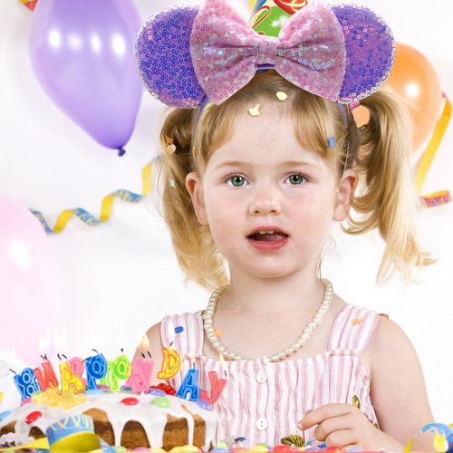 XXXPOWERXXX Mouse Ears Headband,3PCS Shiny Bow Valentine Ears Classic Hairbands,Red Dot Christmas Party Princess Cosplay Costume Hair Band Gift for Women Girls