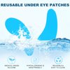 Joez Wonderful Under Eye Patches 2 Pairs, Silicone Reusable Eye Patches, Under Eye Mask for Skin Care Effect to Reduce Wrinkles & Fine Lines, with Metal Eye Cream Applicator, Tin Case (Blue)