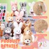 Sotiff 24 Pcs Plush Bunny Stuffed Animal Bulk 4.7 Inch Mini Bunnies Keychain Doll Furry Rabbit with Bow Tie for Birthday Xmas Easter Baby Shower Party Favor Gifts Classroom Rewards(Classic Color)