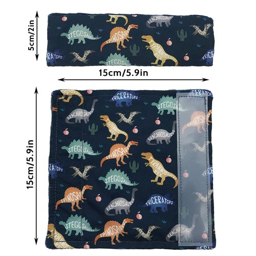 Baby Car Seat Neck Cover, Car Seat Strap Cover, Seat Belt Cushions Pads, Shoulder Strap Protectors, Reversible Pram Harness Covers in Minky Dinosaur, Baby Neck Pad Protector