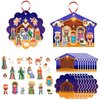 FaCraft Nativity Craft Sticker for Kids - 24pcs Make a Nativity Scene Stickers Christmas Crafts Kits DIY Nativity Set for Sunday School Classroom Religious Christian Xmas Party Game Favor Gifts