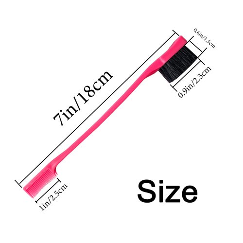 24 Pieces Hair Brush Set, Nylon Teasing Hair Brushes, Double Sided Hair Edge Brush Smooth Comb Grooming, Rat Tail Combs with Duckbill Clips for Women Girls (24 Pcs)