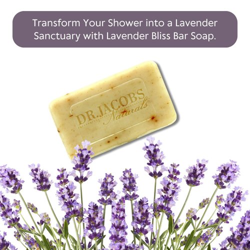 Dr Jacobs Naturals, Triple Milled Loofah Exfoliating Castile Bar Soap 5 oz. - Luscious Lavender