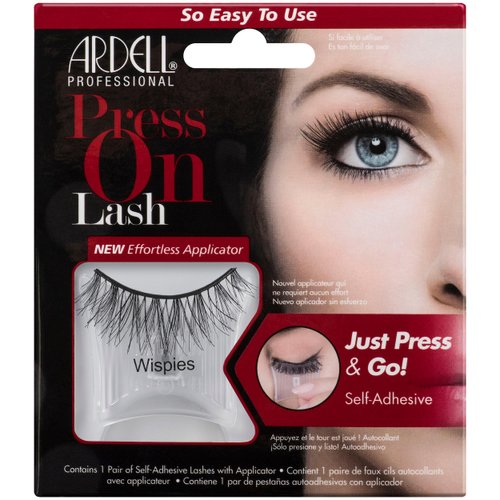 Ardell Press-On Lash - Wispies Self-Adhesive Lashes - Natural Look False Eyelashes, 1-Pack