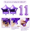 Purple 11th Birthday Decorations for Girls, Includes Happy Birthday Banner, Balloons, Silver Crown, Lavender Glitter 11 Year Old Cake Topper and It’s my 11th Birthday Sash, 11th Birthday Gifts