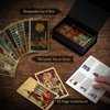 EGCUQ 78 Tarot Cards with Guide Book,Rider Waite Tarot Deck,Gold Foil Tarot Cards Deck for Beginners Waterproof and Durable