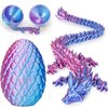 Dragon Eggs with Dragon Inside, 3D Printed Surprise Funny Gifts for Kids, Articulated Dragon Fidget Toys for Adults, Executive Desk Toys Office Room Décor (Gradient Light Purple-Red, M-Size)