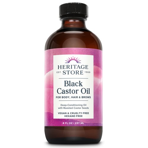 HERITAGE STORE Black Castor Oil Nourishing Hair Treatment - Deep Hydration for Hair Care, Skin Ca...