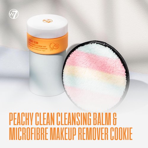 W7 Peachy Clean Makeup Cleansing Balm & Makeup Remover Cookie Disc Duo - Gently Removes Makeup