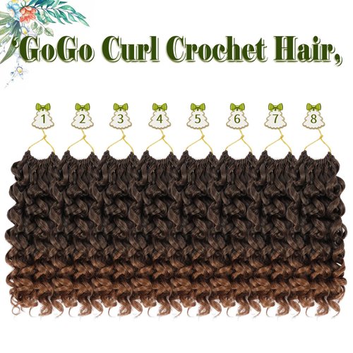 GoGo Curl Crochet Hair 8 Packs Water Wave Crochet Hair 10 Inch Curly Crochet Hair for Women Short Beach Curl Crochet Hair Synthetic Deep Twist Crochet Hair Extensions