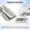 Stainless Steel Car Exhaust Tip, 2.5" to 3.3" Adjustable Car Decoration Chrome-Plated Finish Exhaust Tailpipe, Universal Car Exhaust Pipe Modification Tail Throat Tail Pipe (Silver #Straight)