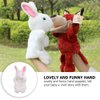 Rabbit Puppet Hand Puppets Easter Bunny Rabbit Hand Puppet Plush Animal Toys Easter Kids for Imaginative Pretend Play Stocking Storytelling (White) Puppets Hand Puppets