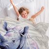 ALIFAFA Rhino Blanket, Cute Rhinoceros Throw Blanket, Rhino Gifts for Kids, Gifts for Rhino Lovers, Soft Plush Rhino Fleece Blanket, Rhino Themed Birthday, 50"x40"