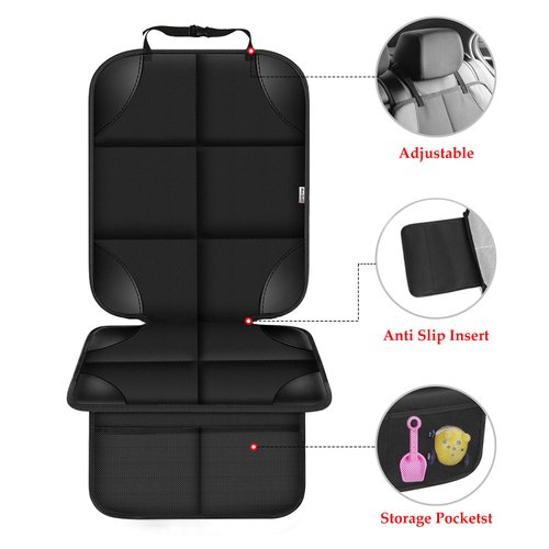 Meolsaek Car Seat Protector for Child Car Seat, 600D Fabric Waterproof Car Seat Cover with Non-Slip Backing, Under Baby Car Seat from Pressure Marks