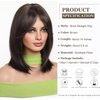 Esmee Short Straight Brown Bob Wigs With Curtain Bangs Shoulder Length Natural Wig Synthetic Cosplay Wigs for Women Use 14 Inch