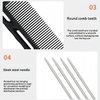 4 Pcs Rat Tail Comb Set Steel Pin Rat Tail Carbon Fiber Heat Resistant Teasing Combs with Hollow Design, Metal Parting Fine Tooth Hair Combs for Women,4 Colors Styling Comb for Precision Hair Styling