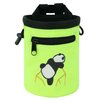 AMC Climbing Chalk Bag with Embroidery/Front Pocket/Belt (Fluorescent Green, 6 inches x 4 inches)
