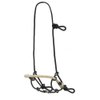Showman Black Headstall Rope Nose Combo Sliding Twisted Wire Dog Bone Gag Bit 5"