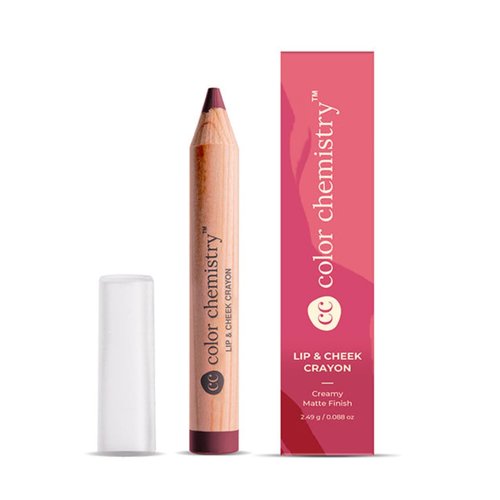COLOR CHEMISTRY Lip And Cheek Crayon| Vegan, Ultra-Matte, Non-Drying, Pigmented & Long-Stay | Mulit-Use Lip Crayon 2.49 G (Pack Of 1) (Raisin, 2.49 g (Pack of 1))