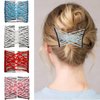 4 PCS Magic Elastic Hair Comb, Stretch Bead Pearls Hair Clips Double Slides Stretching Crystal Hairpins Combs for Women Girl Popular DIY Hair Styling Accessories ( Red Blue White Pink )