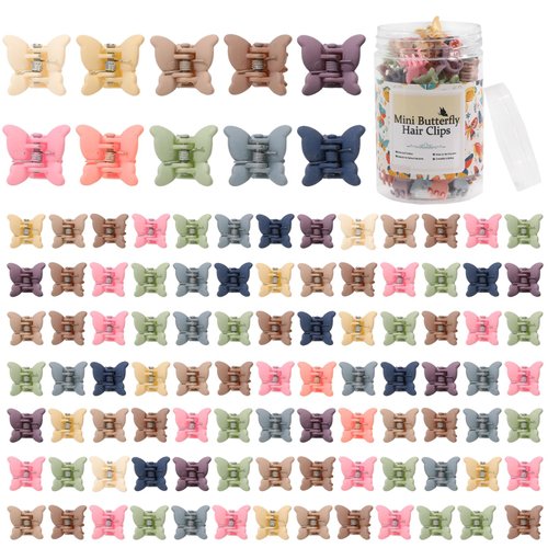 LifeDawn Hair Clip, 100 Pieces Butterfly Hair Clips for Girls, Mini Butterfly Hair Claw Clips Cut...