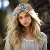 Vivivalue Fairy Flower Crown woodland floral headband Forest Elf Headpiece Elven Circlet Accessory for Women Girls Halloween Cosplay Renaissance Party