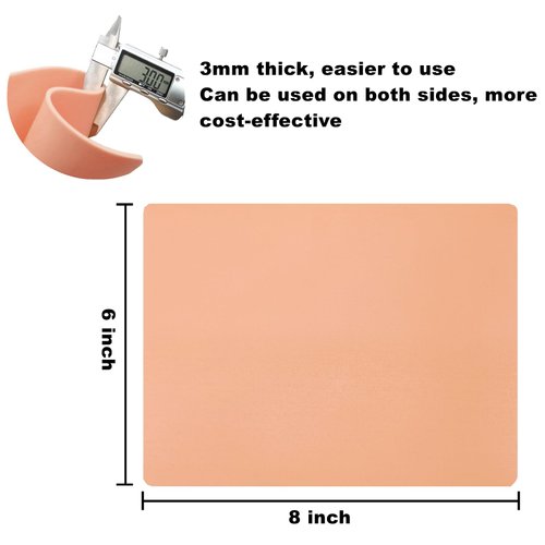 3mm Tattoo Practice Skin 4 Pcs 8x6'' Thick Blank Fake Practice Skin for Tattooing Microblading Beginners and Artists