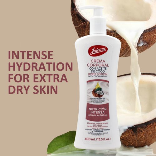 JALOMA Body Lotion with Coconut Oil, Hydrates and Softens your Skin, 2Pack, 13.5 Fl Oz Each Bottle