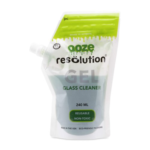 Ooze Resolution Gel Glass Cleaner (1 Pack 240ML) Liquid Cleaning Solution Natural Clay-Based Non-Toxic Formula Glass and Metal Cleaner - Reusable Glass Cleaner - Non Abrasive Grunge Off