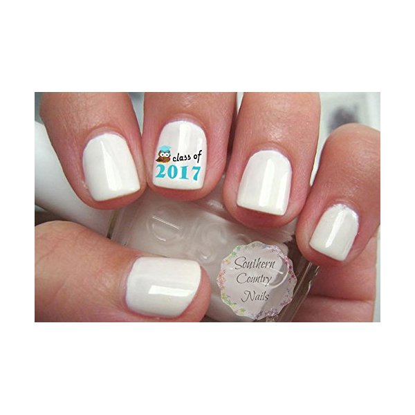 Graduation Class of 2017 blue Owl Nail Art Decal