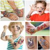 Y 10 Sheet Skull Flower Temporary Tattoo Stickers Men Women Makeup Festival Carnival Birthday Party Fake Body Tattoos for Horror Theme Face Tattoos Body Tattoos