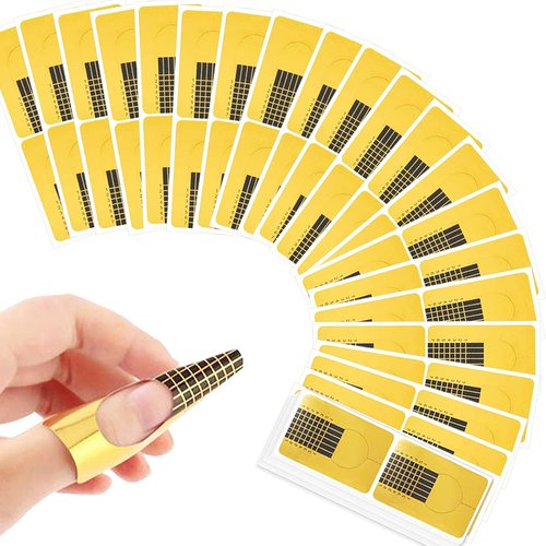 300 PCS Strong Adehesive Nail Forms for Acrylic Nails Rectangular-shaped Nail Stickers Nail Extension Forms for Beginners and Professional Nail Art Manicure