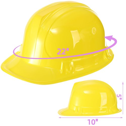 Covzoe 24 Pack Construction Hats Toy, Soft Plastic Kids Party Hat, Funny Party Dress Up Caps, Blue Yellow Building Hats Theme Favor Biodegradable Caps for Birthday Party Decor Supplies