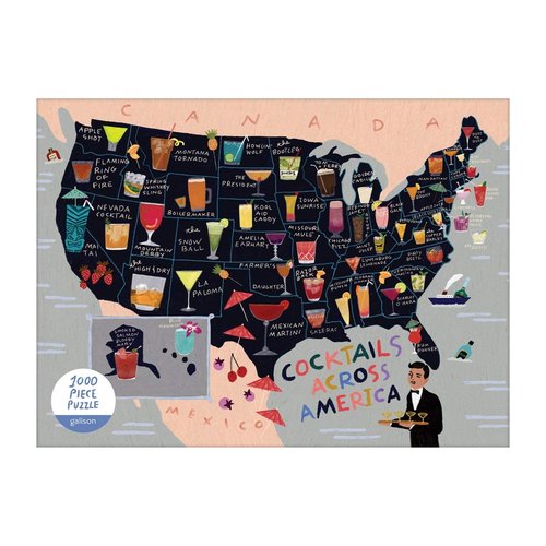 Cocktail Map Of The USA 1000 Piece Puzzle