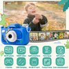 FurUlixty Upgraded Kids Camera Toys - Kids Digital Camera with Soft Silicone Cover, 1080P HD Selfie Video Camera for Boy Girl Toddler, with 64G SD Card, 3Hrs of Ultra-Long Battery Life (Blue Dinosaur)