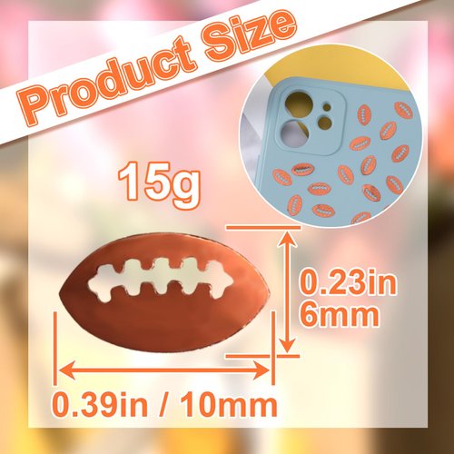 Isslly 15 Grams Glitter Football Confetti, Sparkle Rugby Ball Shaped Rave Confetti for Parties, Festivals, Nail Body Decoration Accessories (Brown)