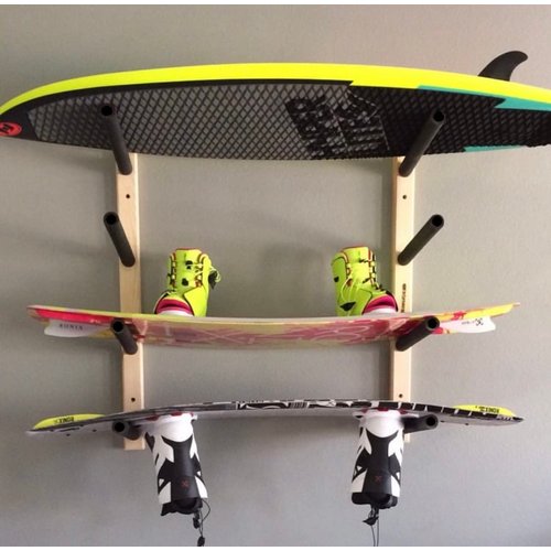 Wakeboard Surfboard Wall Rack Mount - Holds 4 Boards