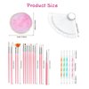 71 in 1 Nail Art Brushes Set with Resin Nail Art Palette, 50 Pcs Clear Nail Swatch Sticks, 5 Pcs Nail Dotting Pens, Nail Tech Supplies Tools for Nail Art