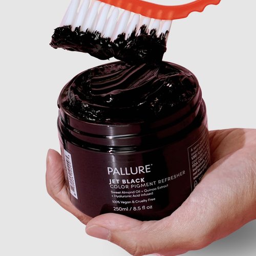 Pallure Color Pigment Refresher Mask Shine Kit, Semi Permanent Hair Color Depositing Conditioner, 8.5 Oz Jet Black