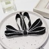 auwiyd Black Ribbon Bow Banana Clip, Korean Style Bowknot Vertical Holder for Women Girls, Sweet Hair Accessories