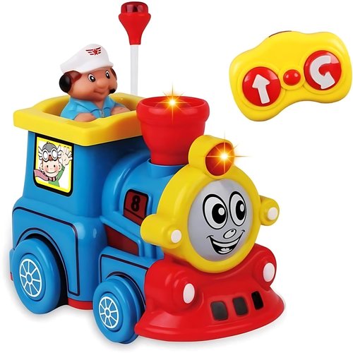 Toy Galaxy My First RC Toy Train | Radio Controlled Cartoon Locomotive Engine | Learning Fun RC Remote Control Car with Light, Sound and Music | Great Present for Toddlers and Kids