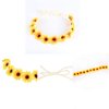 Sunflower Headband Crown, 2PCS Sunflower Flower Headband, Sunflower Hair Wreath Women Girl Bridal Floral Headpiece For Hippie Party Wedding Festivals(White, Yellow)