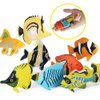 RCOMG 24PCS Tropical Fish Toys, Plastic Sea Creatures Figurines Set, Educational Learning Ocean Animal Figures, Party Favor Miniature Toys Gifts for Boys Girls Kids