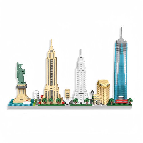 Famous Architecture Micro Mini Building Blocks Puzzle Toy: Assemble and Admire The Majestic New York Skyline - Your Personal Architectural Masterpiece