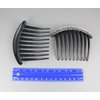 2 Black Big Huge Hair Comb set pack Silver plastic teeth side clip 4 inches wide