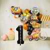 Construction 1st Birthday Party Decorations, 9pcs Construction Birthday Number Foil Balloon for Construction Trucks 1st Birthday Construction Theme Party Supplies (1st)