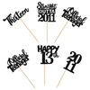 30PCS Black 13th Birthday Cupcake Toppers Glitter Thirteen Happy 13th Straight Outta 2011 Cupcake Picks for Cheers to 13 Years 13th Birthday Anniversary Party Decorations Supplies