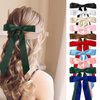Satin Hair Bows for Women - 10pcs Silky Women Hair Bow Clips Ponytail Holders Hair Ribbon for Women Girls